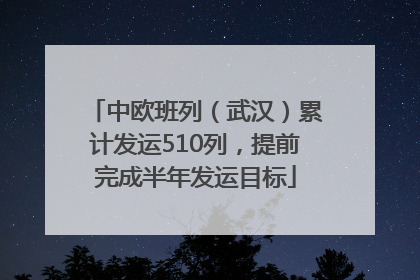 中欧班列（武汉）累计发运510列，提前完成半年发运目标